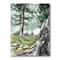 Designart - Pine Forest In The Early Morning - Lake House Canvas Wall Art Print